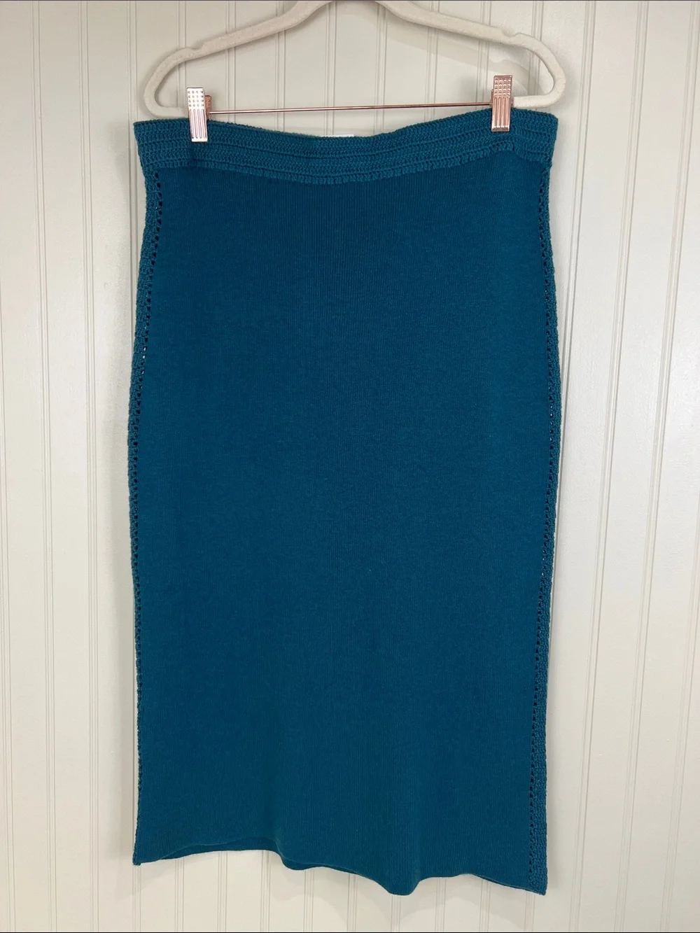 NWT Amour Vert Olympe Knit Pencil Skirt Forest Green Size XL